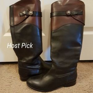 Frye Tall two tonedBoots Zipper 8